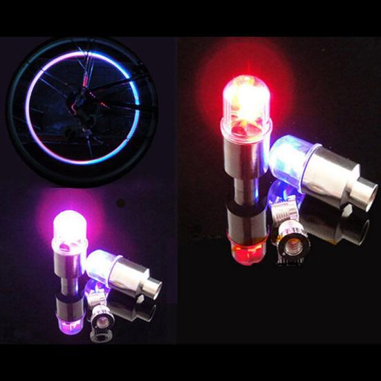 Wheel Valve Cap Light LED Vibration Sensor Light-Duty Alloy Universal Bicycle Cap Light