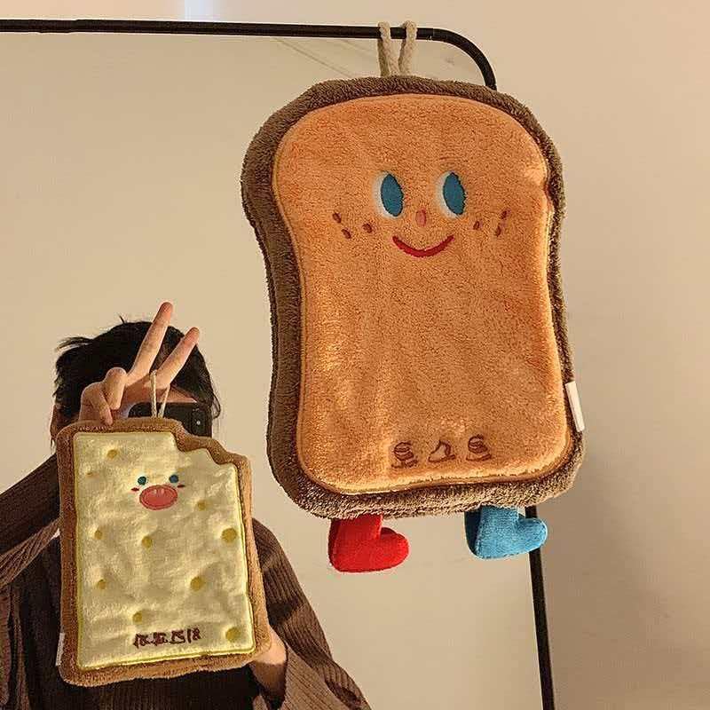 1/2/4pc Cute Cartoon Hanging Towel Kitchen Hand Towel Bathroom Soft Absorbent Handkerchief Wipe Towel Cartoon Kids Towels