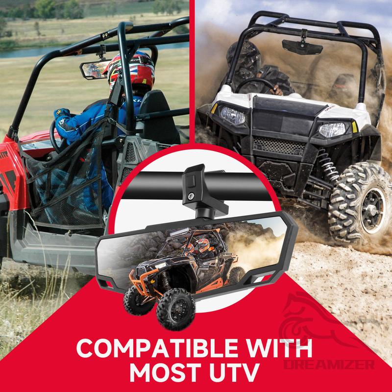 1.75-2 Inch UTV ATV Adjustable Rearview Mirror All-terrain Vehicle For Polaris RZR Center Rear View Mirror Exterior Accessories