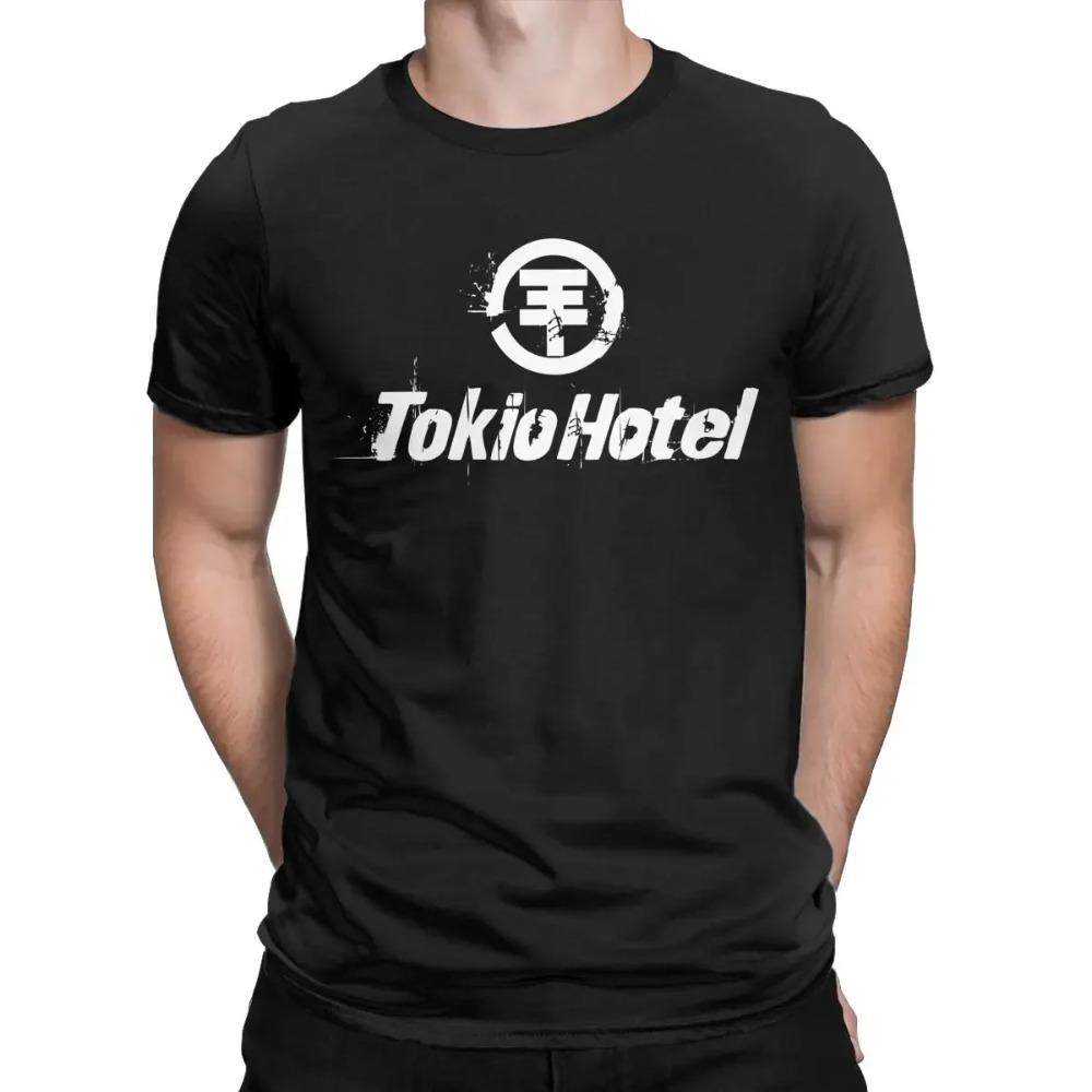 Футболка с логотипом Tokio Hotel для мужчин, хлопковая, модная, с круглым вырезом, с коротким рукавом, одежда, идея для подарка