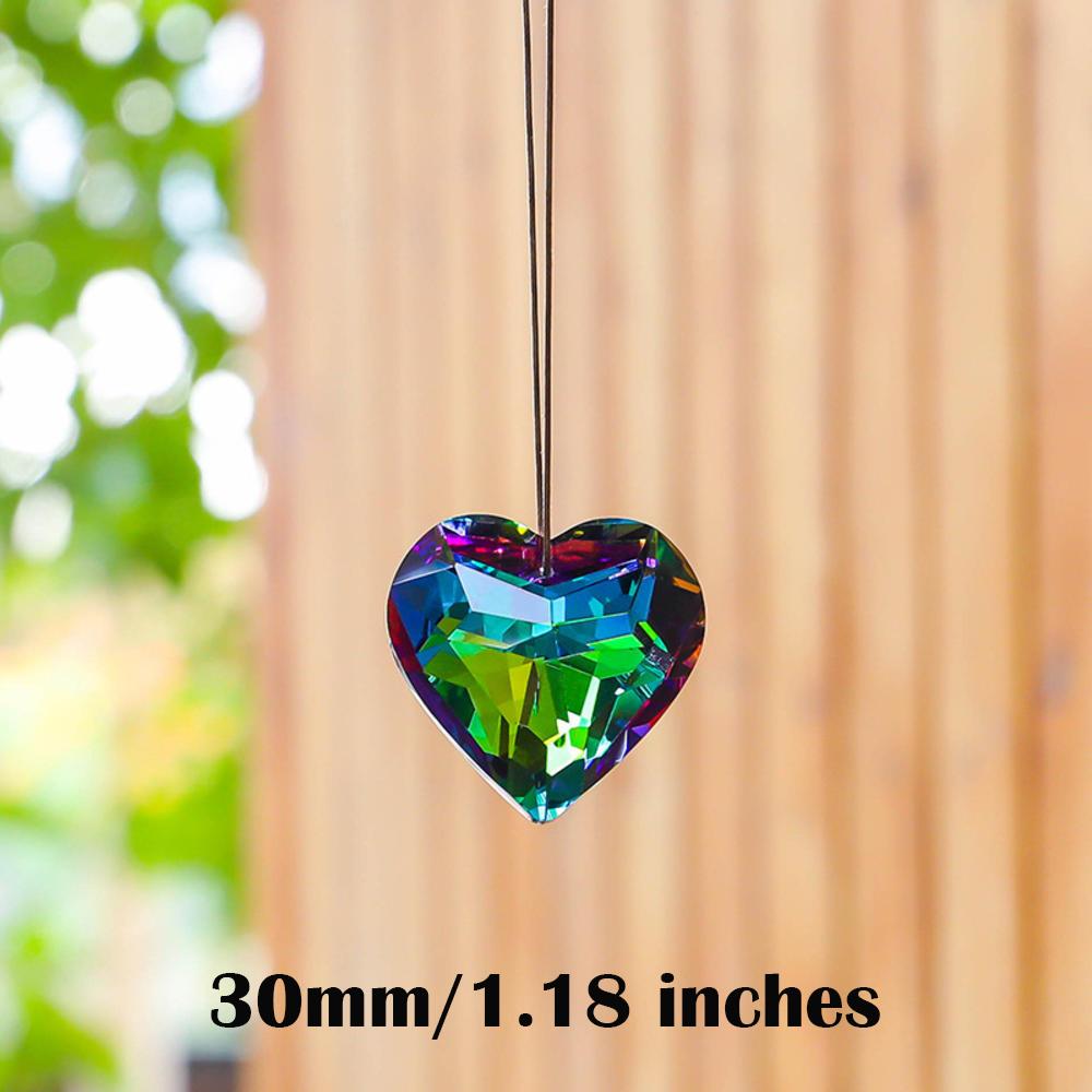 45mm Hanging Heart Suncatcher Prism Pendant Crafts for Home Office Garden Decoration Rainbow Maker Window Pendant 2025 Xmas Gift