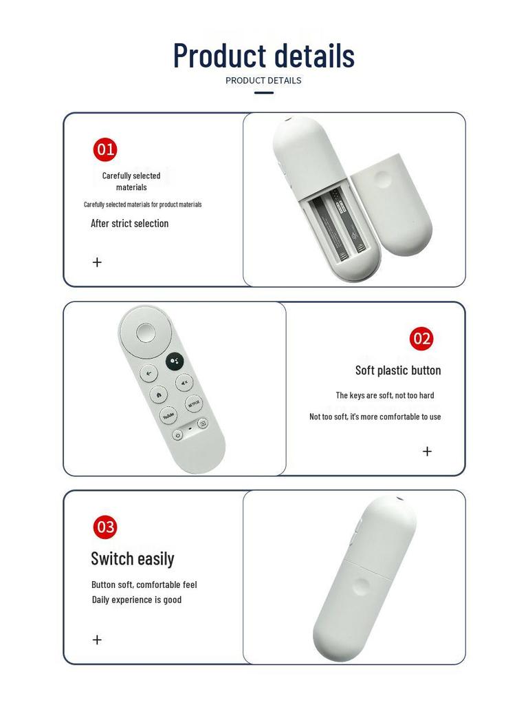 Bluetooth-пульт голосового управления Google TV для Chromecast 9-го поколения - Беспроводное управление на большом расстоянии