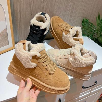 Новые туфли для женщин Ботинки из натуральной кожи Классические ботильоны Кожаная повседневная обувь Теплые плюшевые зимние ботинки