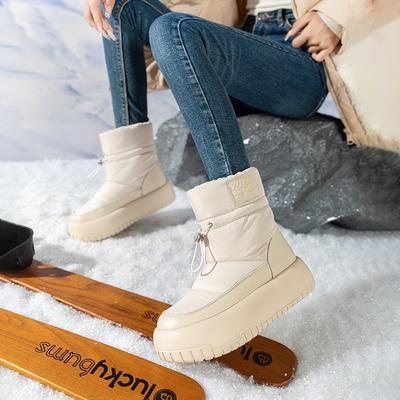 Augustine Уличные зимние ботинки женские 2025 Новые зимние спортивные ботинки на платформе Короткие ботинки Флисовые Утолщенные Белые хлопковые туфли