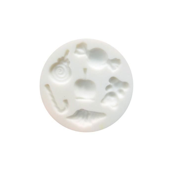 Moule en silicone - DTM loisirs créatifs - Mini moule bonbons - 7 cm - 6 formes - Anti-adhésif