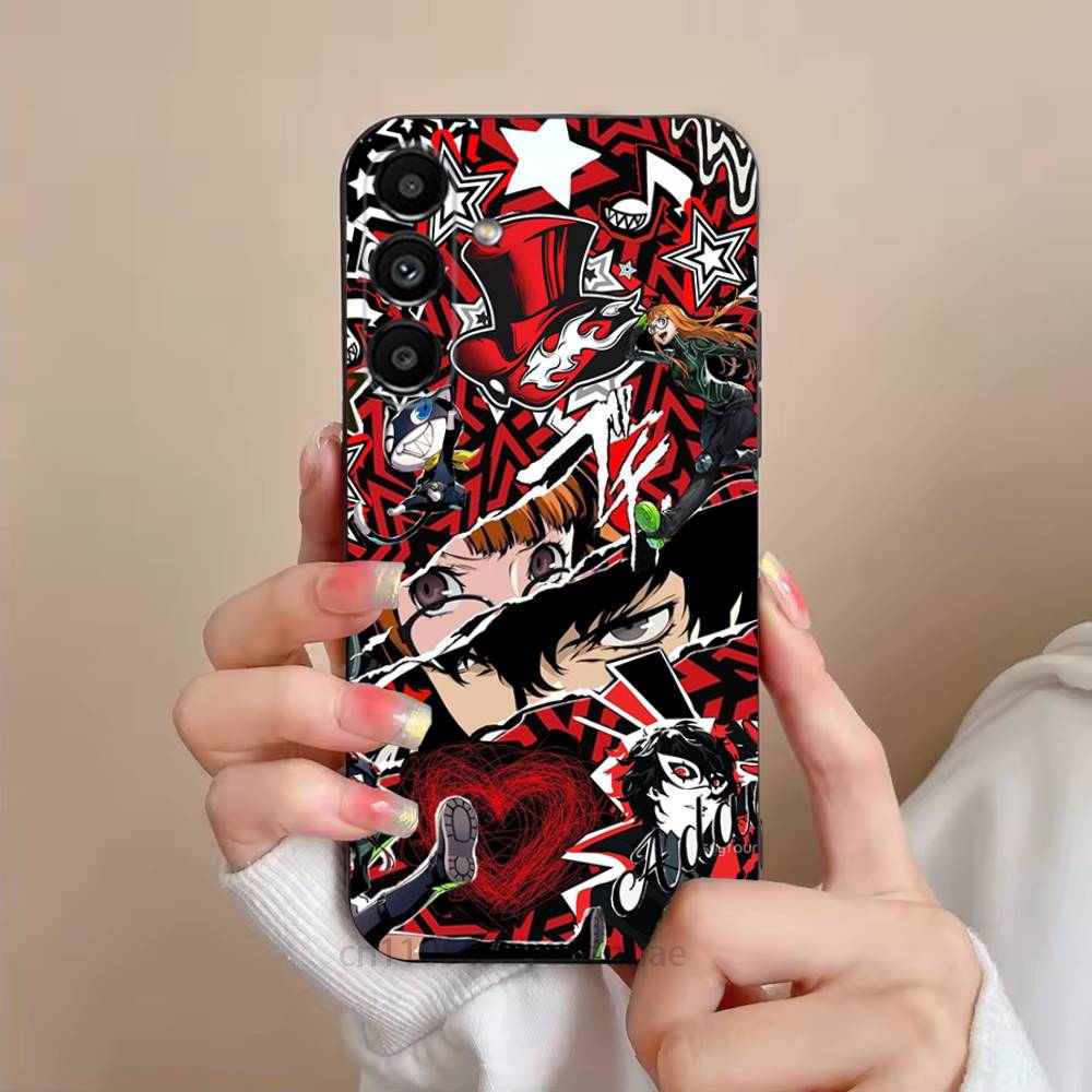 Game P-Persona 5 Phone Case For Samsung S25,24,23,22,21,S20,Ultra,Plus,FE Black Soft Cover