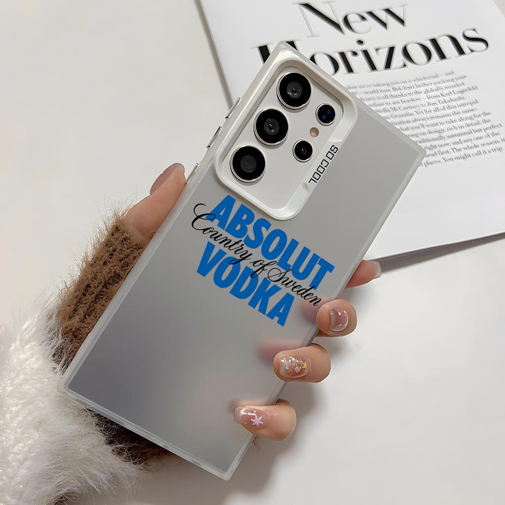 КРУТОЙ Чехол для телефона COOL A-AbsolutS V-VodkaS Для Samsung Galaxy S25 Edge S24 S23 S22 S21 S20 Ultra Funda Силиконовый Серебристый Чехол