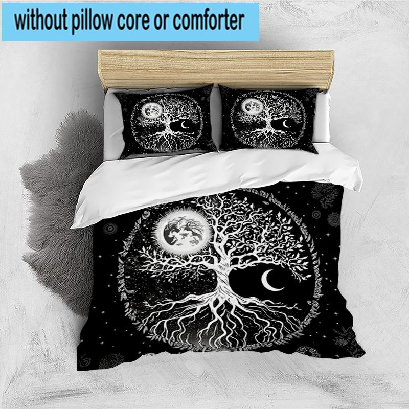 Tree Of Life Mandala 3pcs Bedding,Including 1pc Duvet Cover And 2pcs Pillowcases Perfect for Christmas,Ideal for Bedroom, Dormitory