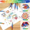 Rainbow Colored Pencils 4 Color In 1 Core Pencils Pre-sharpened Wooden Colors Drawing Pencil