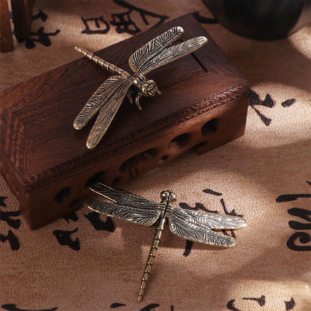 Elegant Brass Dragonfly Figurines Copper Dragonfly Ornament Garden Decoration