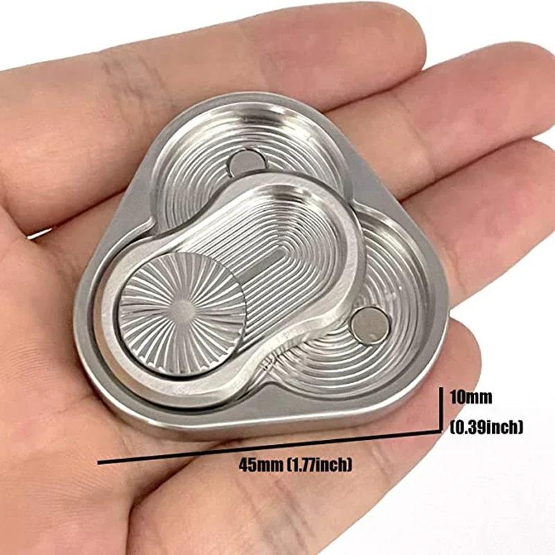 Triangle Magnetic Fidget Slider For Adults Edc Metal Finger Push Card Anti Stress Spinner Toy Autism Anxiety Relief Sensory Toys