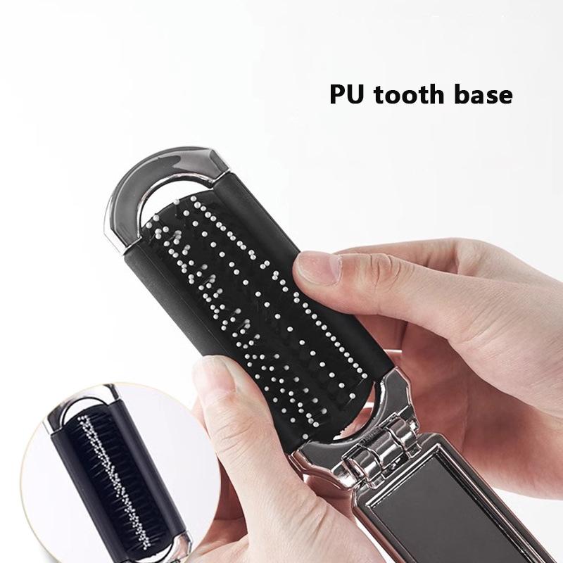 2023 Мини-расческа для волос, складная массажная расческа, массажная головка, антистатическая портативная дорожная расческа для волос, расчески для волос для девочек с зеркалом