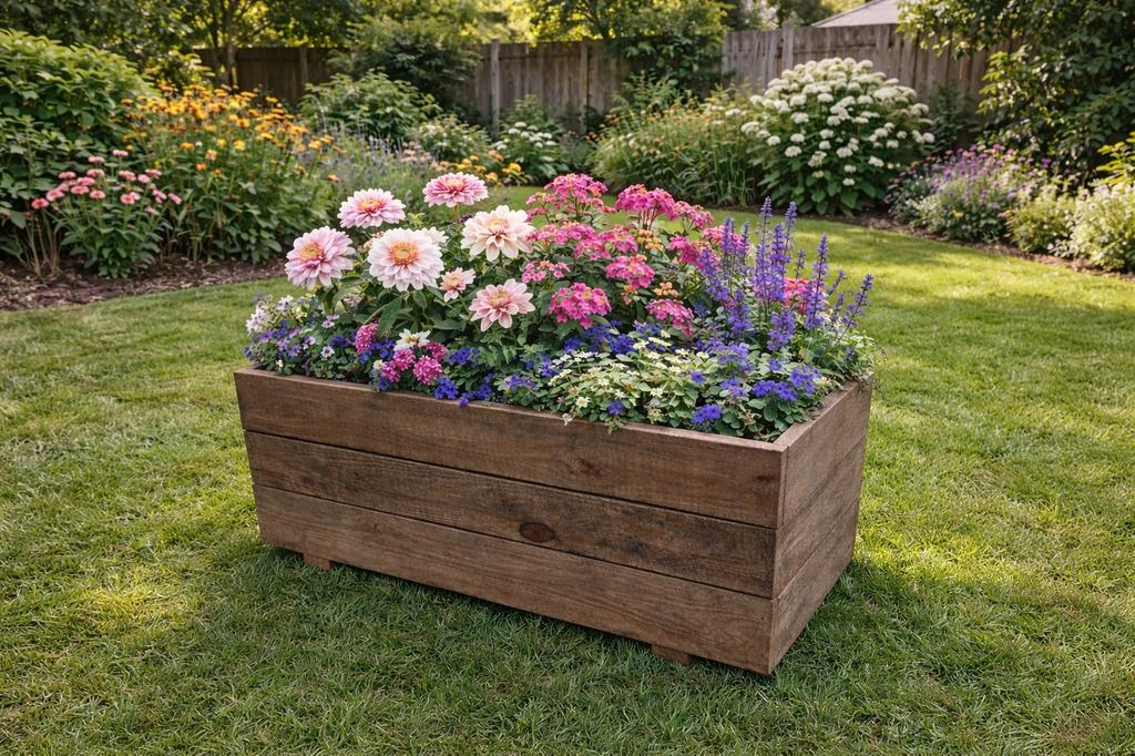 Wooden Garden Flowerpot, Rosewood, 60X30X29 D26