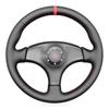 Black Artificial Leather Red Marker Hand-stitched No-slip Car Steering Wheel Cover for Honda Integra Type R DC2 1996 1997 1998