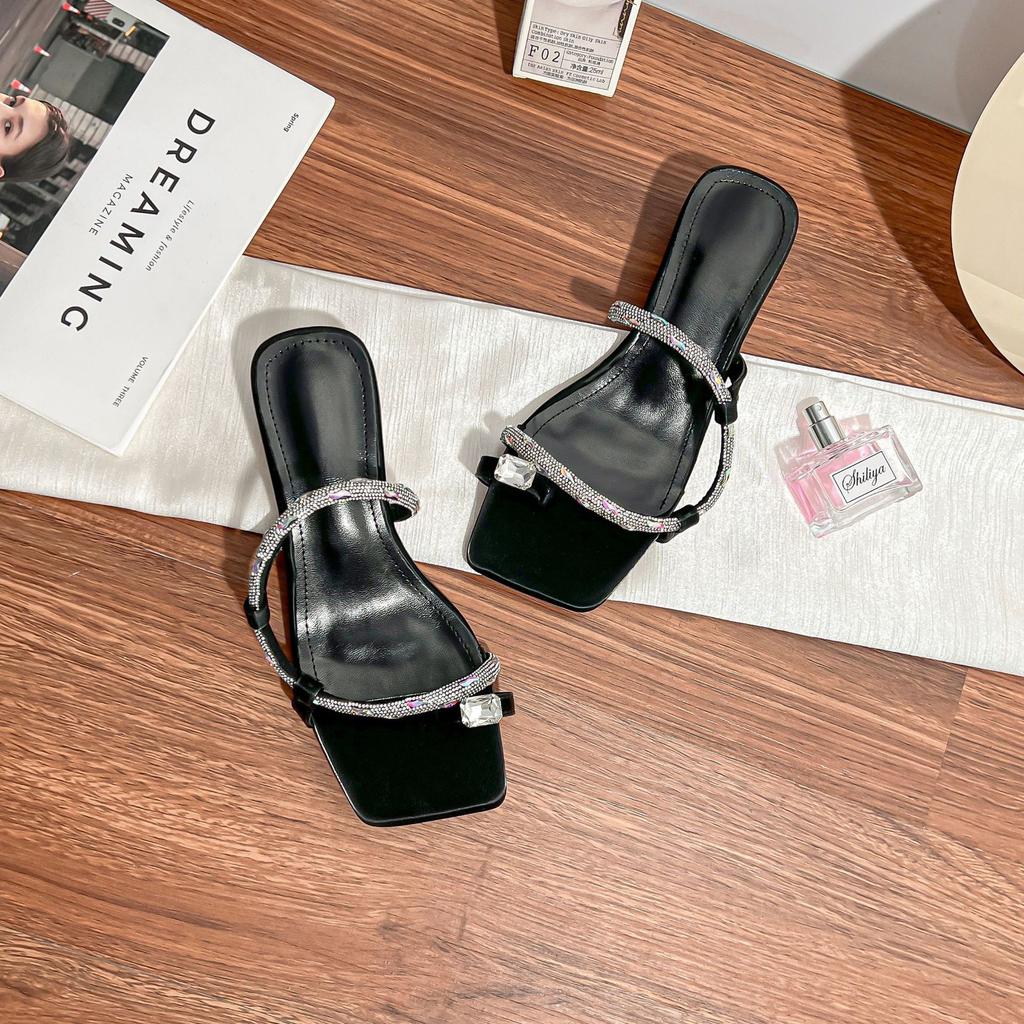 High-heeled Sandals for Women Are Not Tired of Their Feet, Fashionable Open-toed Thin-strapped Cool Slippers for Women's Summer Outer Wear, Daily Ver