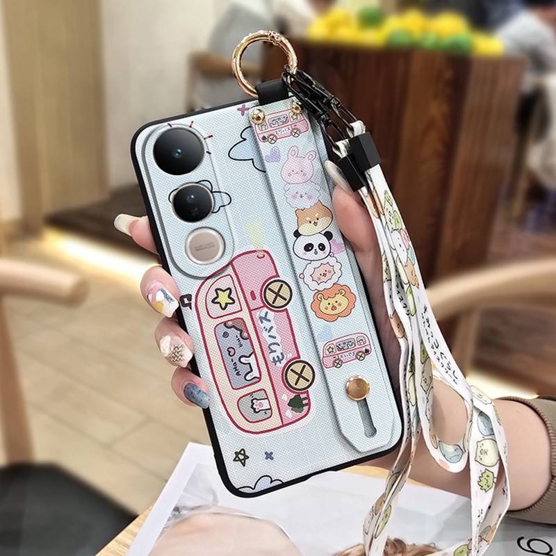 Soft Case Dirt-resistant Phone Case For VIVO V50 Lite 5G Global Anti-knock Waterproof Durable Wristband Kickstand Cute