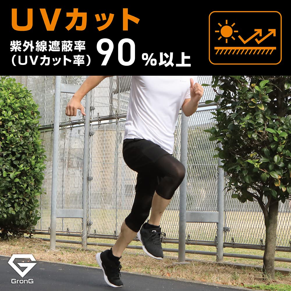 Компрессионные антибактериальные мужские тайтсы GronG, размер S, длиной 3/4, влагоотводящие, быстросохнущие, устойчивые к запаху, защитные, черные,