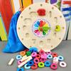 Montessori Clock Digital Wooden Toy for Kids - Colorful Number Math Teaching Aid with Geometric Shape Matching