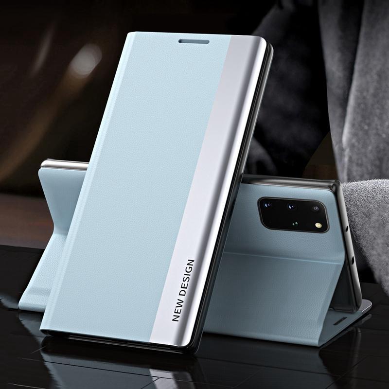 Luxury PU Leather + PC Plating Flip Case for iPhone Samsung Xiaomi Huawei OPPO VIVO Full-body Protective Book Cover