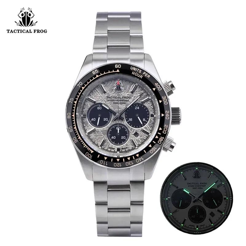 Tactical Frog Chronograph Watch Sapphire Crystal VS75 V2 SOLAR Movement BGW-9 Luminous 200m Waterproof Quartz Wristwatches