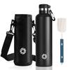 FJbottle 1 Liter Vacuum Insulated Stainless Steel Water Bottle, Second Generation, for Direct Drinking, Sports Drinks, Includes Water Bottle Cover and