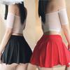Women's A-Line Pleated Mini Skirt Transparent Short Skirts Nightwear Pleated Skirt Costume