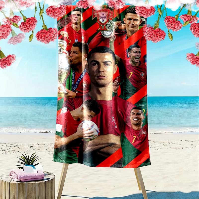 Dynamic CR7 Football Art beach towel Outdoor camping soft Outdoor pool towel quick-drying swim towel Absorbent bath towel Fashion