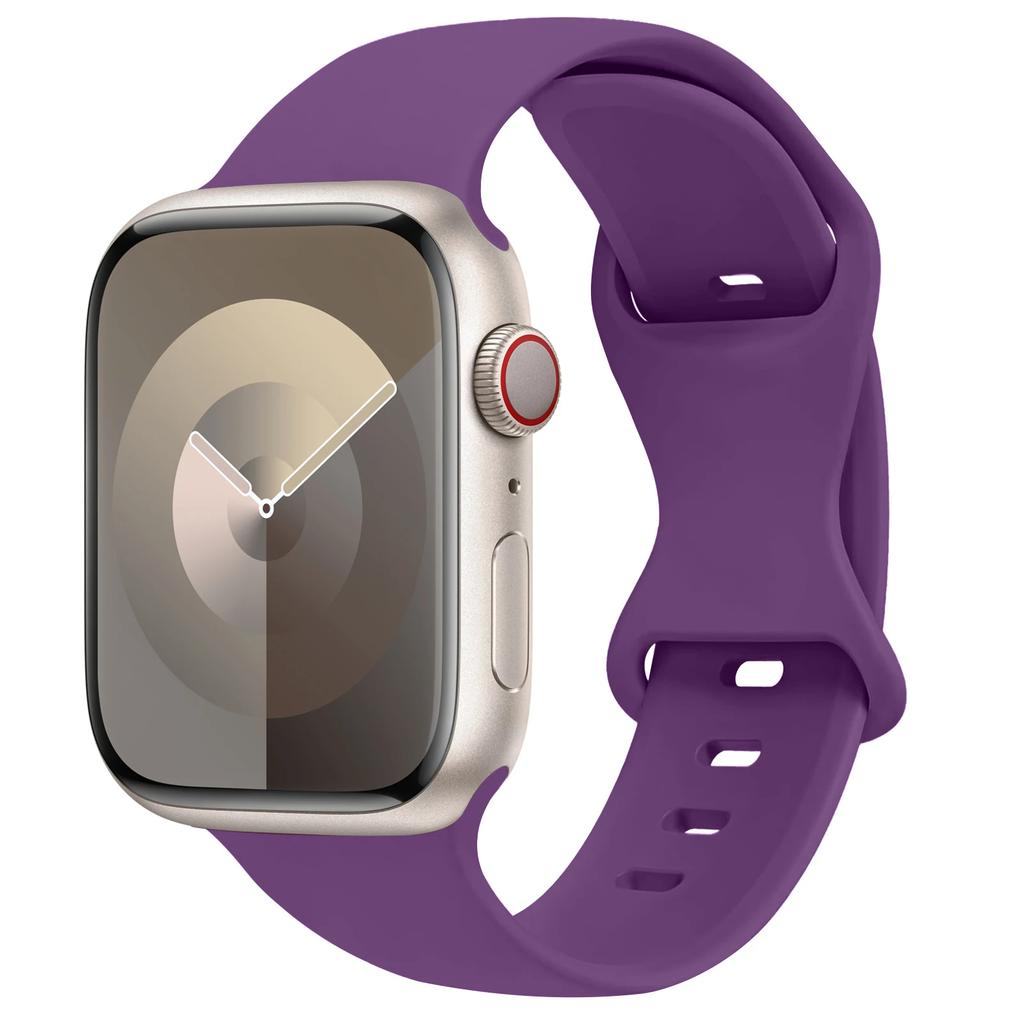 Силиконовый ремешок для Apple Watch Band 45 мм 44 мм 41 мм 40 мм 42 мм 46 мм ultra 49 мм Спортивный браслет correa серия 11 7 8 9 10 4 3 5 6 se