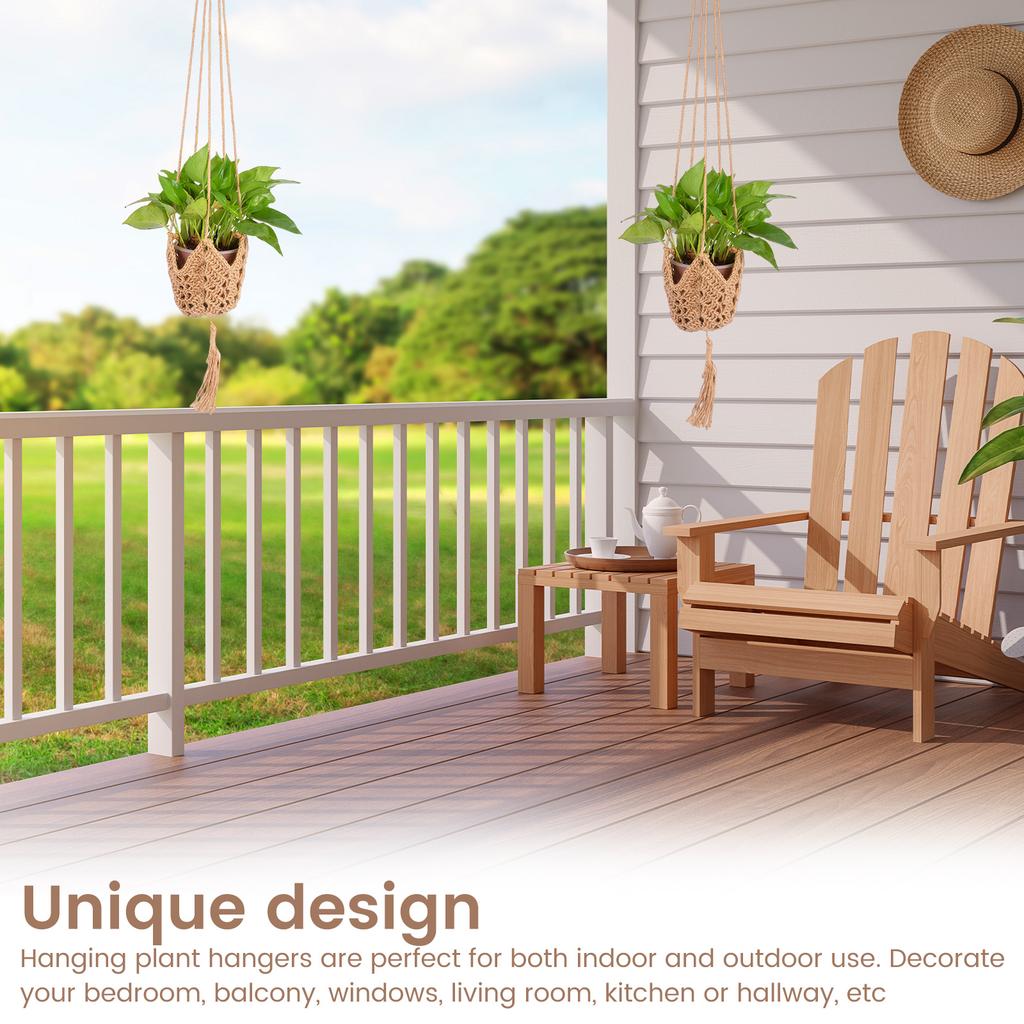 2Pcs Macrame Plant Hanger Baskets Flower Pot Holder with Hook Balcony Planter Basket Decor Lifting Rope Home Garden Supplies