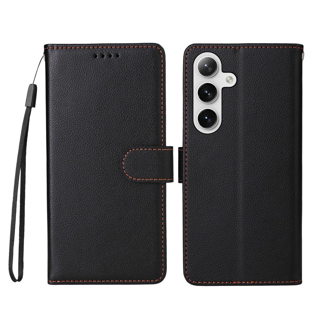 For Samsung Galaxy S24+/Galaxy S25+ Case RFID Blocking 3 Card Slots PU Leather Phone Cover with Wrist Strap