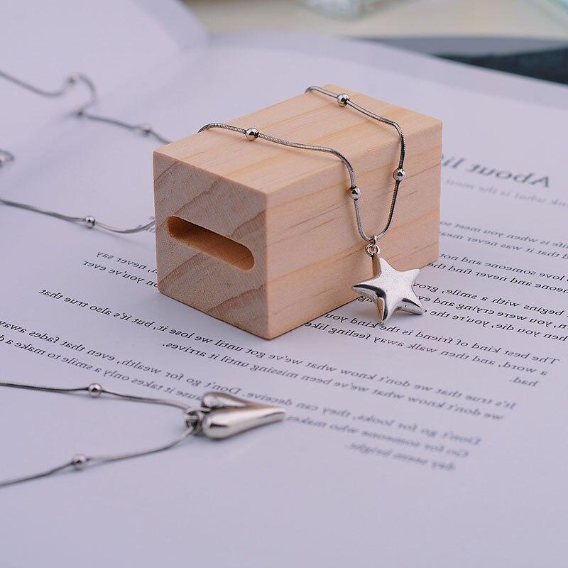 925 Sterling Silver LOVE Heart Necklace for Women Couple Accessories Fashion Vintage Simple Star Party Jewelry Wholesale