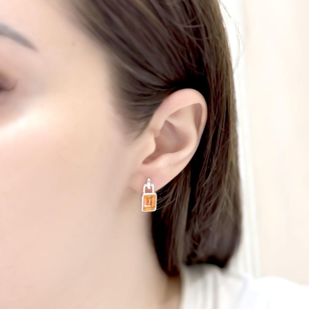 Серебряные серьги с Натуральным золотим кварцем 3.45ct (2165835)