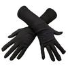 Muslim Arab Black Gloves for Women Sunproof Arm Cover Embroidery Long Arm Sleeves Full Finger Arabian Hijab Hand Gloves