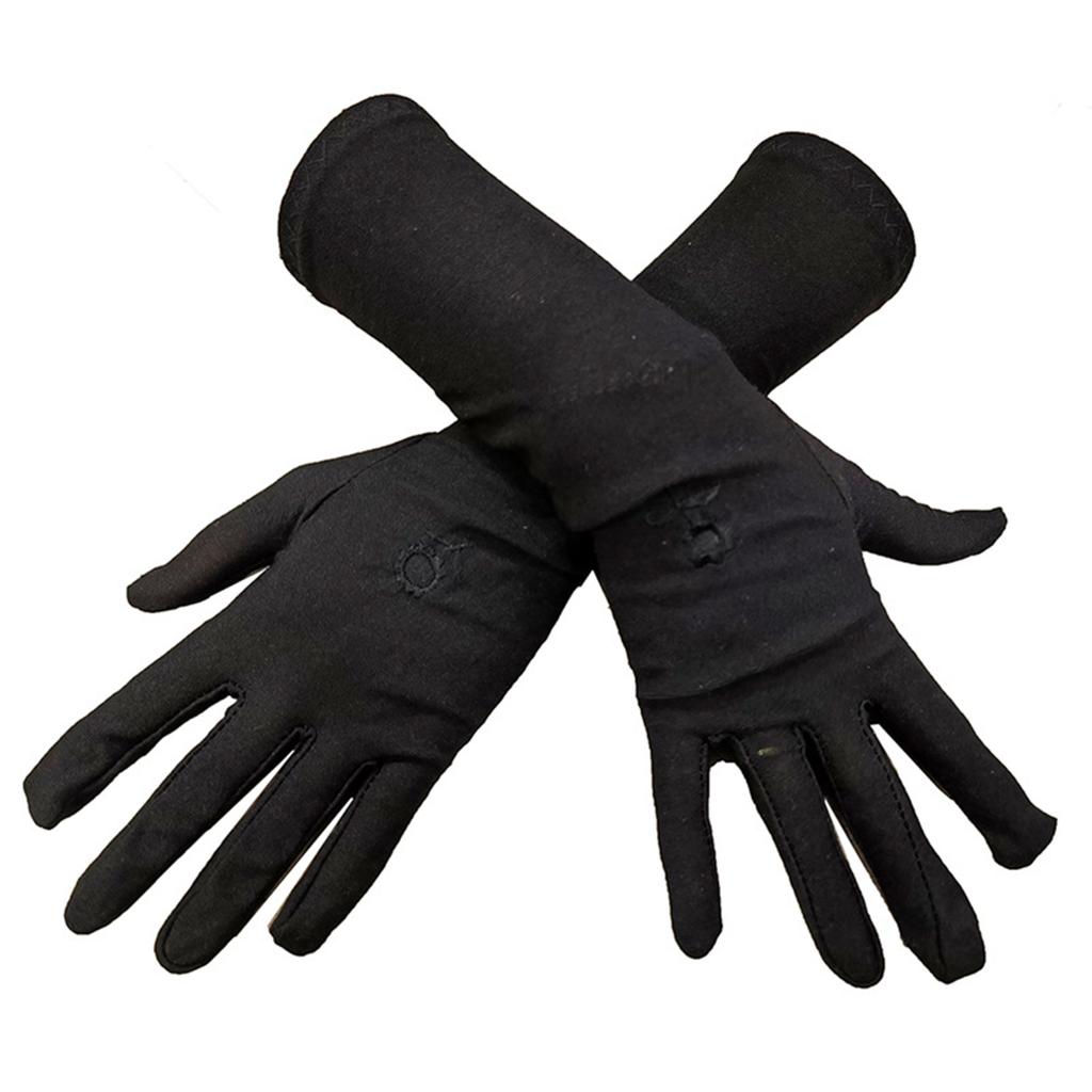 Muslim Arab Black Gloves for Women Sunproof Arm Cover Embroidery Long Arm Sleeves Full Finger Arabian Hijab Hand Gloves