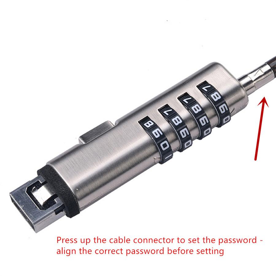 USB-порт 4-значный пароль Универсальный кабель Офисный замок для ноутбука Защитный Профессиональный Защита от кражи Безопасность Без ключа