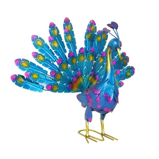 Металлическая статуя павлина, садовый декор, скульптура павлина, уличная статуя павлина, распускающего хвост, для украшения двора и газона