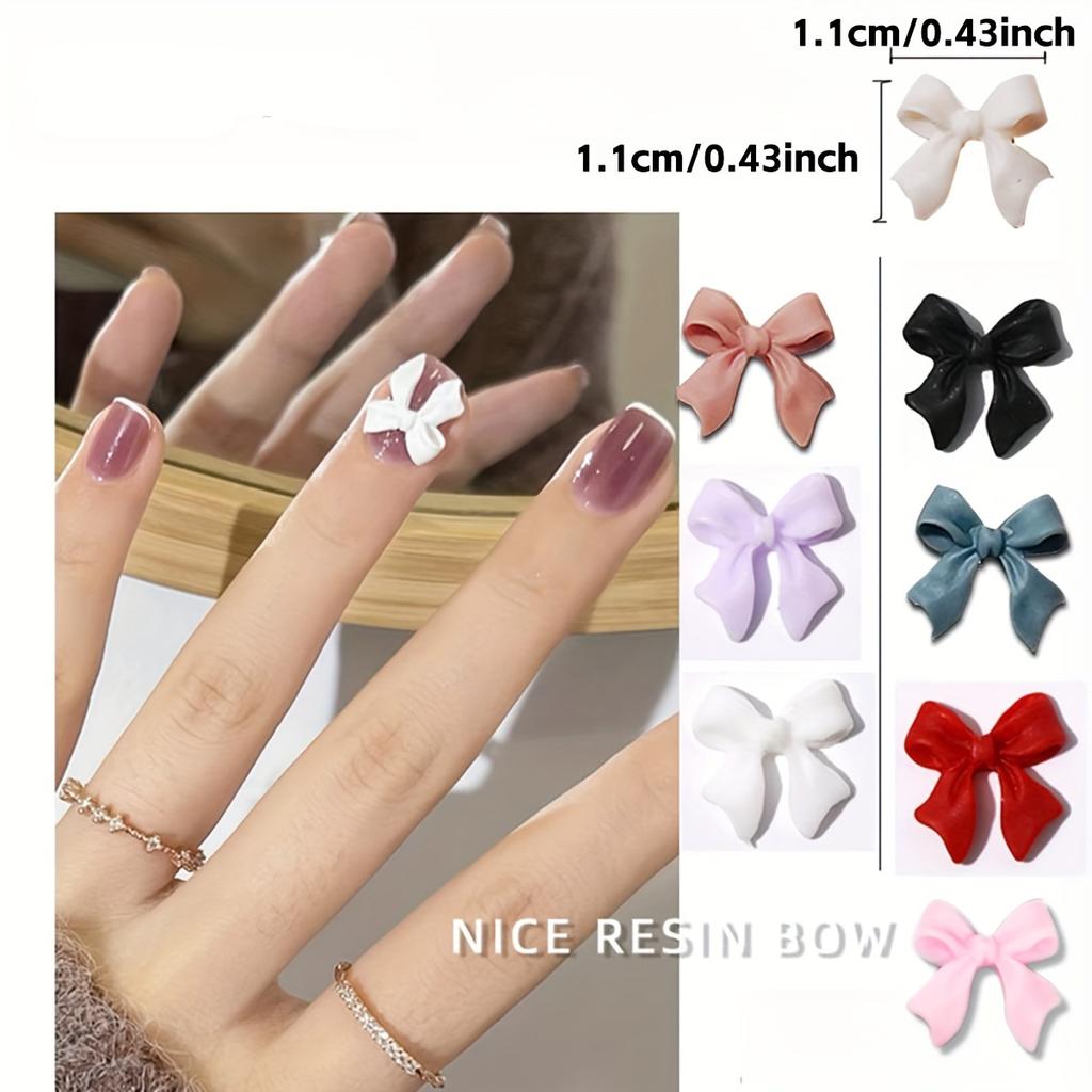 100 шт. Бантики для ногтей, гипоаллергенные 3D акриловые аксессуары для нейл-арта, милые бабочки, бантики со стразами и блестками, шармы для нейл-арта