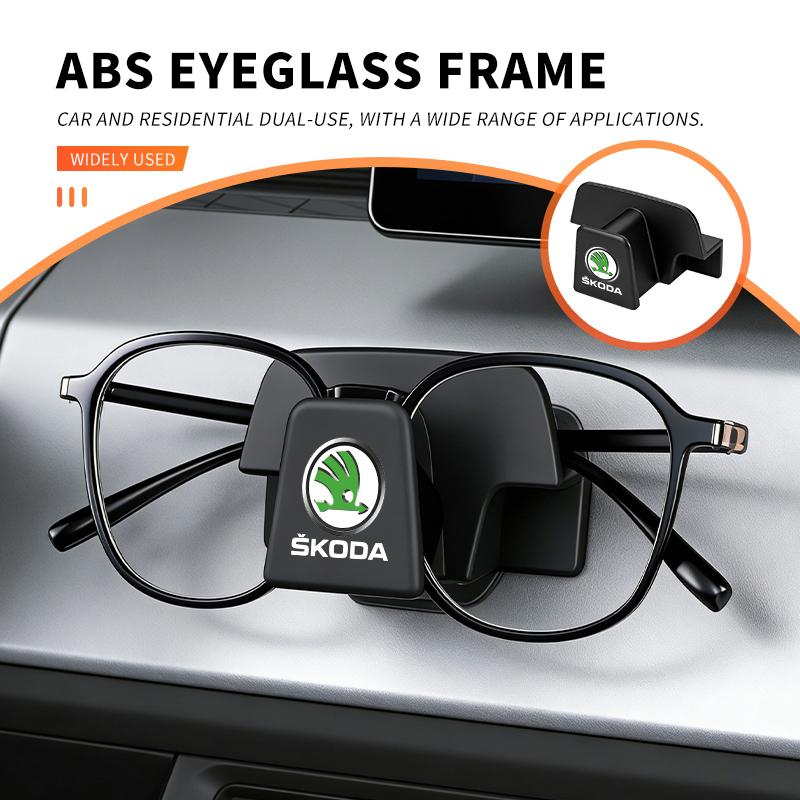 ptncy6 Car Sun Visor Glasses Clip Eyeglasses Storage Holder Car Hook Accessories For Skoda Octavia A5 A7 RS Fabia Superb Rapid Karoq