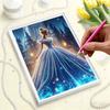 Disney Жемчужная живопись Золушка Синее платье Замок Вид сзади Креативный Изысканный пейзаж Сверкающая картина Ремесло Домашняя настенная декорация DIY Ручная работа Подарок