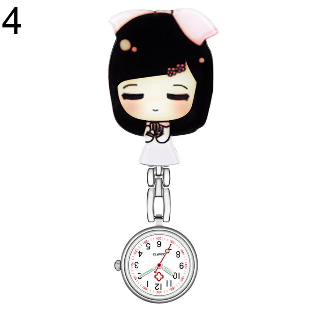 Numeral Analog Quartz Clip-On Fob Nurse Doctor Hanging Luminous Pocket Watch