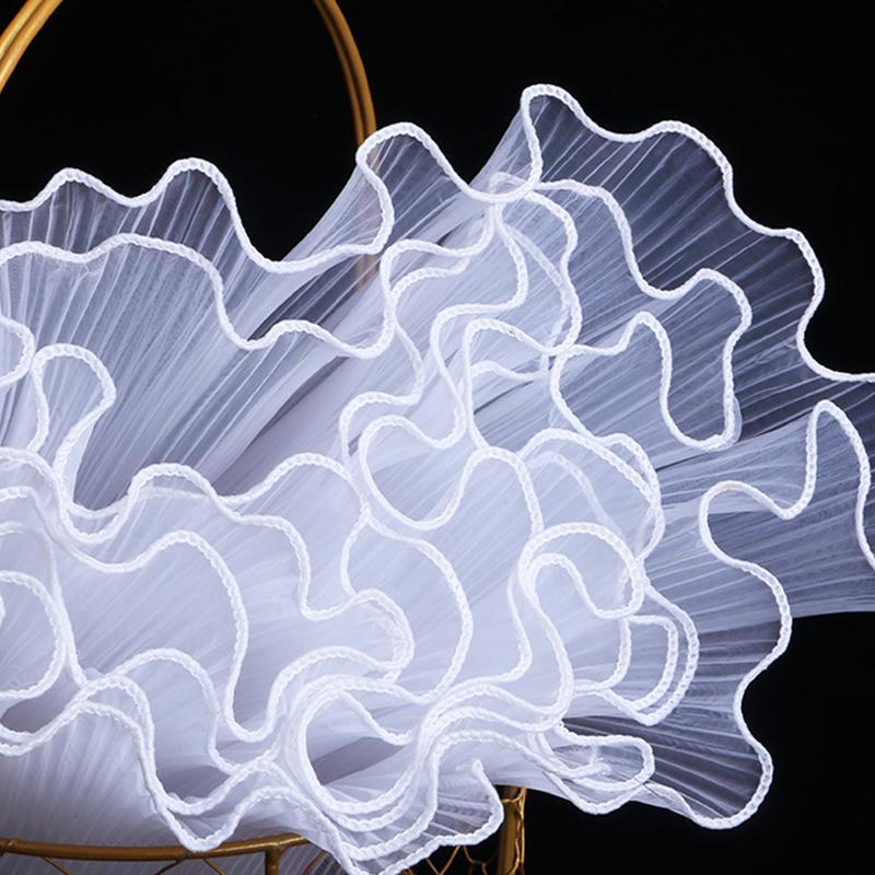 4Ярда*28СМ Упаковочное кружево Бумага Цветочная упаковка Сетка Пряжа Букет в рулоне Волнистая пряжа Жемчужная кромка Сетка Ручная работа Флорист