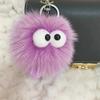 Natural Fox Fur Key Ring for Women Luxury Bag Car Keychain Cute Gift Fluffy Plush Dolls