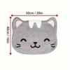 1шт, милый коврик для ванной в форме кошки: Мягкий, впитывающий, нескользящий овальный коврик, который можно стирать в машине, для игривого и безопасного декора ванной комнаты