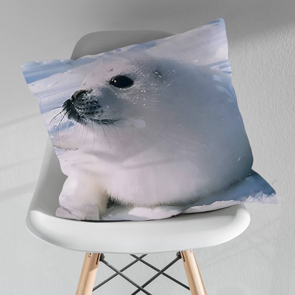 Animal Seal Cute Throw Pillow Case Living Room Sofa Cushion Cover For Home Bedroom Decoration Protector