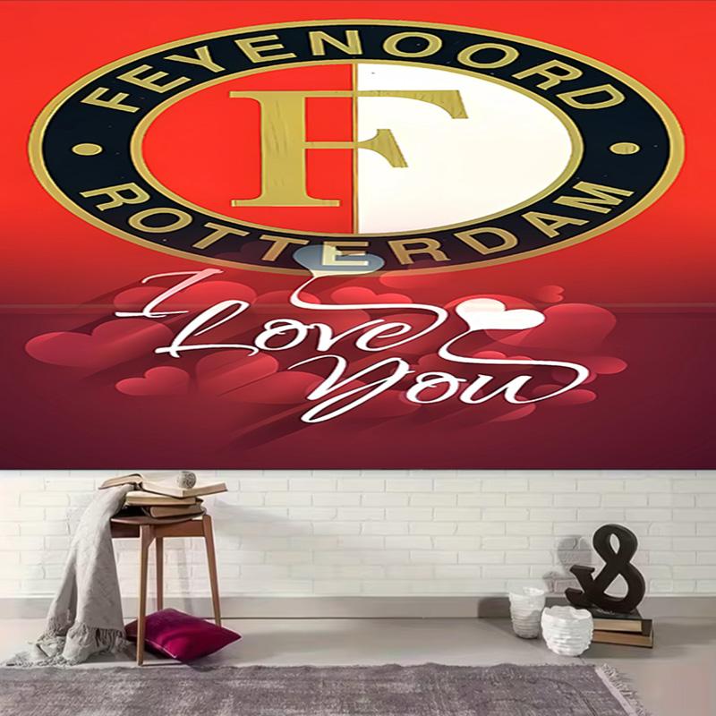 1pc Feyenoord Rotterdam logo Tapestry, Living Room, Bedroom, Office, Party Decor, Ideal Festive Gift