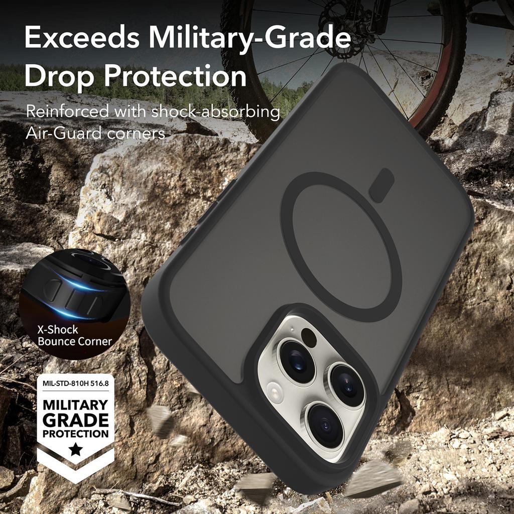 Чехол-кнопка управления камерой для Magsafe Mag Safe iPhone 17 Air 17 Pro 16 Pro Max 16 Plus 16 Pro 17 Pro Max Матовый Черный Чехол для Телефона с Шелковистым Прикосновением