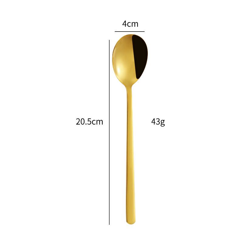 Korean Style Long Handle 304 Stainless Steel Ladle and Soup Spoon Set