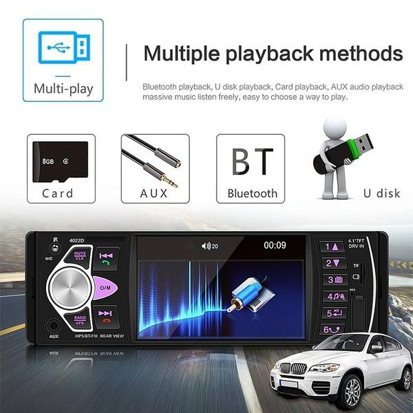 Автомагнитола HD 4.1'' 1Din FM Авторадио Аудио Стерео Bluetooth MP5 Плеер Инфракрасный Пульт Дистанционного Управления на Руле с Камерой Заднего Вида