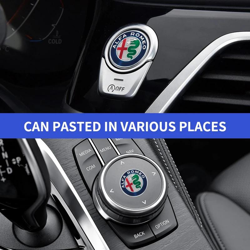 NPGYU1 1/2/5/10pcs Car Stickers emblem Auto Decor Decals For Alfa Romeo Giulia Stelvio Giulietta 156 159 147 Mito Tonale Brera Disco V
