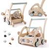 Mamimami Home Baby Wooden Push Cart, Clack Toy, Multi-Functional, Indoor Use, Perfect for 1st Birthday Gifts